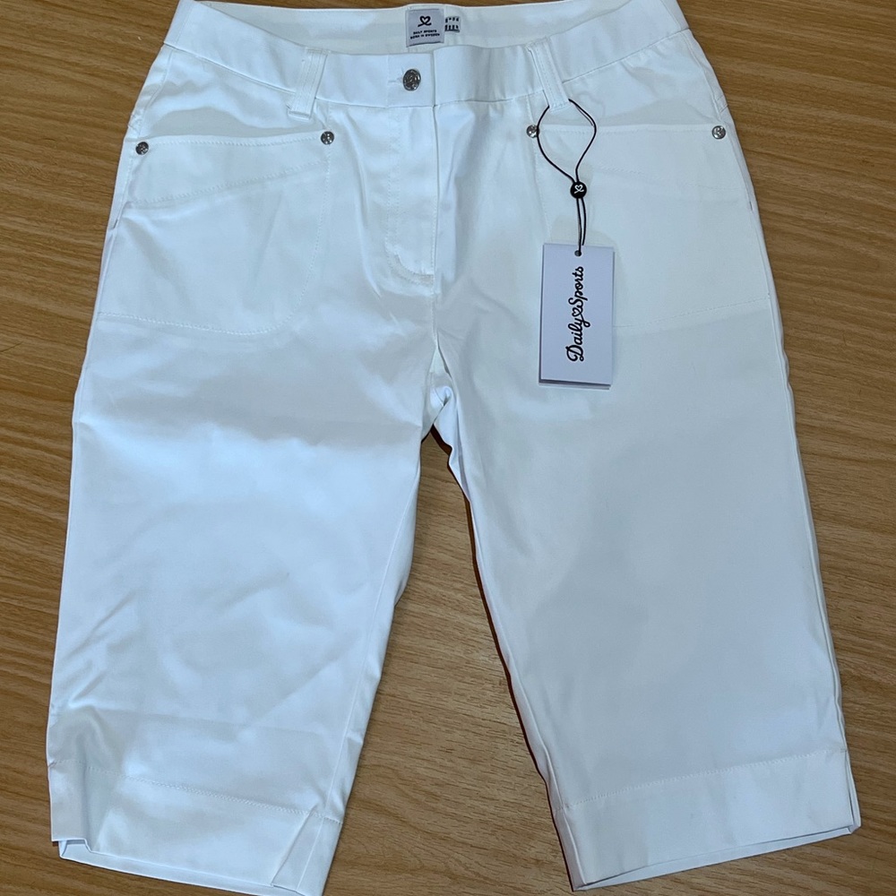 Daily sports women’s golf shorts, size 8, white, brand new with tags